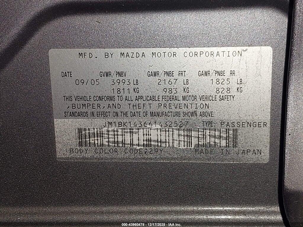 JM1BK143661432527 2006 MAZDA MAZDA3 photo no. 9