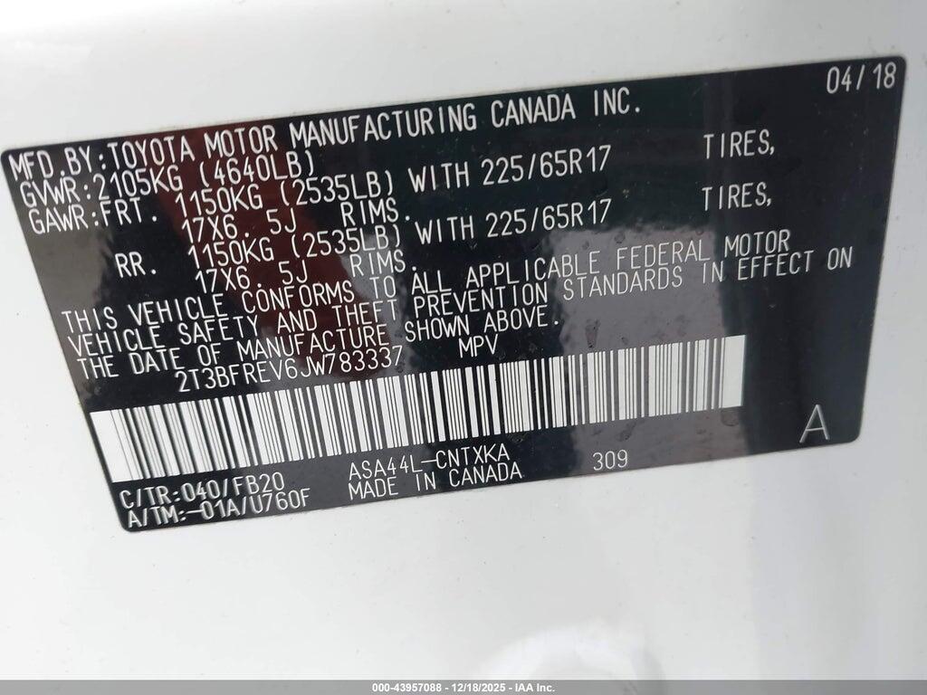 2T3BFREV6JW783337 2018 TOYOTA RAV4 photo no. 9