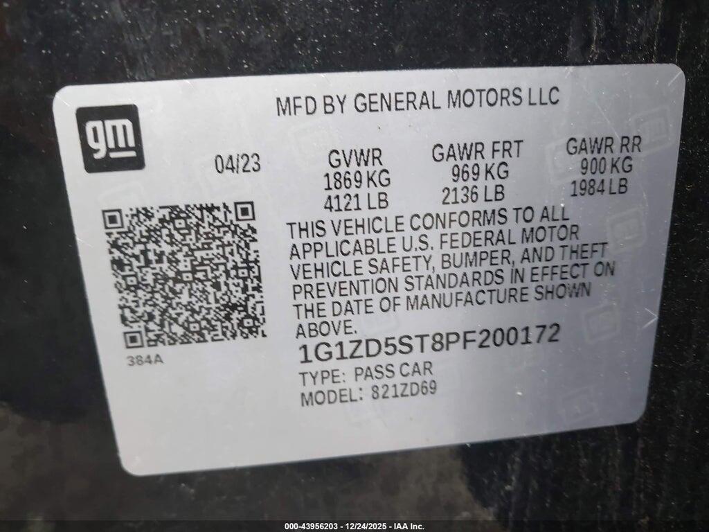 1G1ZD5ST8PF200172 2023 CHEVROLET MALIBU photo no. 9