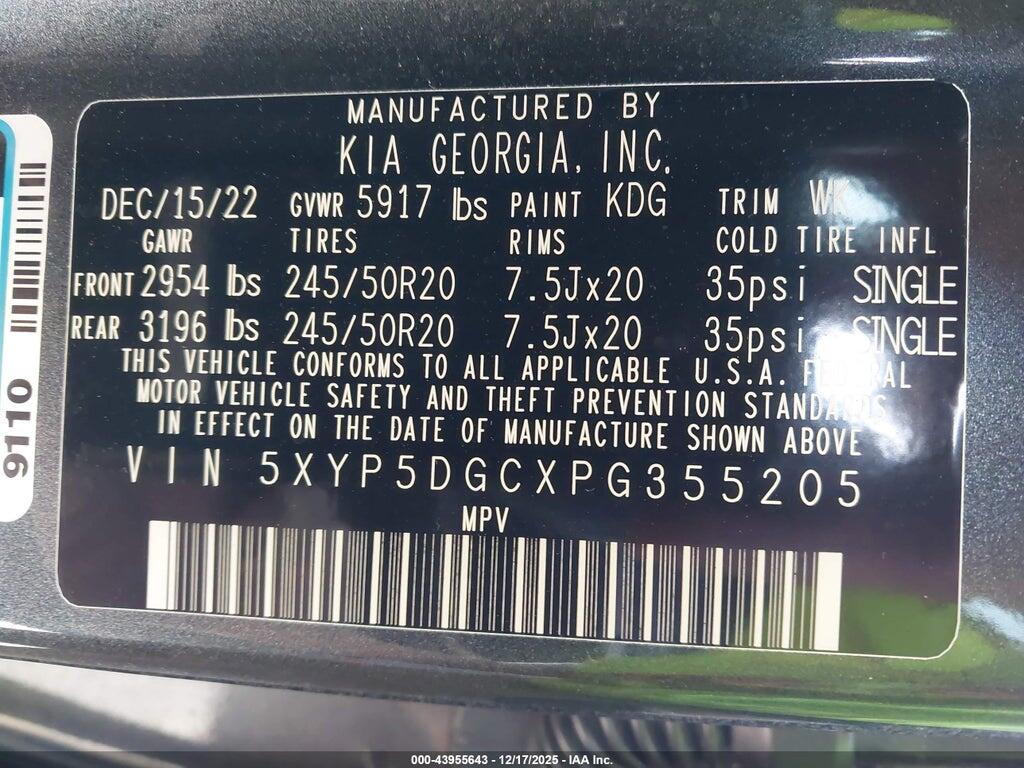 5XYP5DGCXPG355205 2023 KIA TELLURIDE photo no. 9
