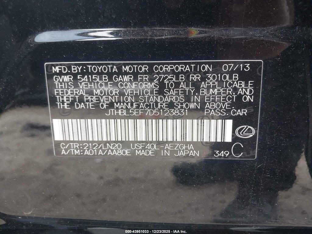 JTHBL5EF7D5123831 2013 LEXUS LS 460 photo no. 9
