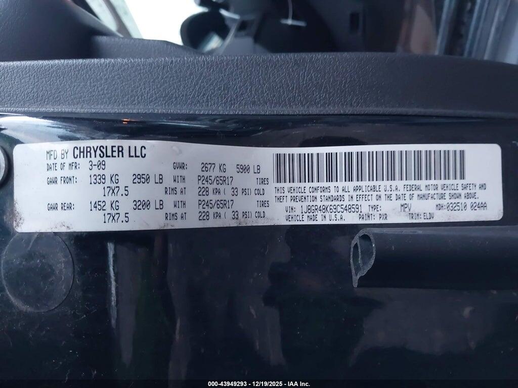 1J8GR48K69C548591 2009 JEEP GRAND CHEROKEE photo no. 9