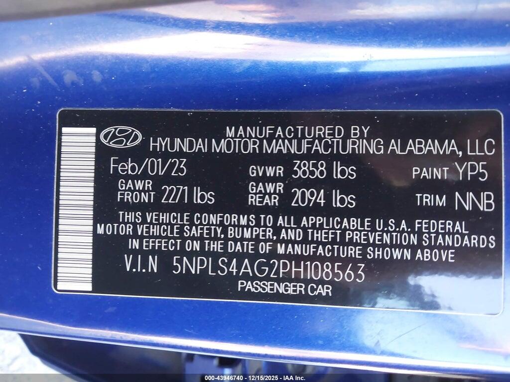5NPLS4AG2PH108563 2023 HYUNDAI ELANTRA photo no. 9
