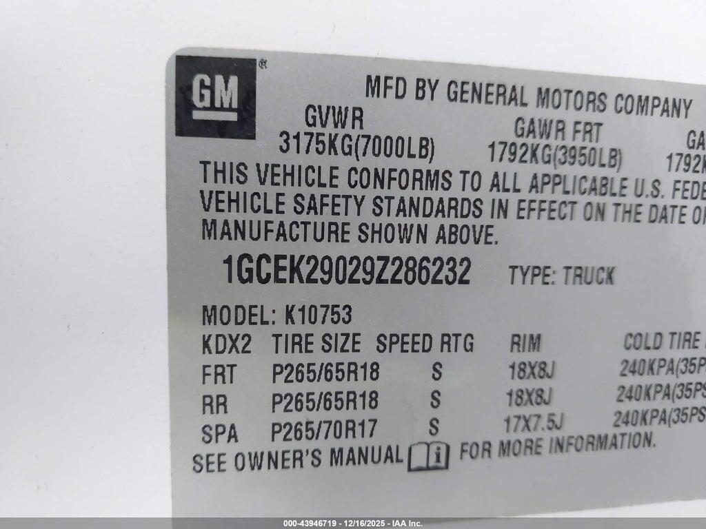 1GCEK29029Z286232 2009 CHEVROLET SILVERADO 1500 photo no. 9