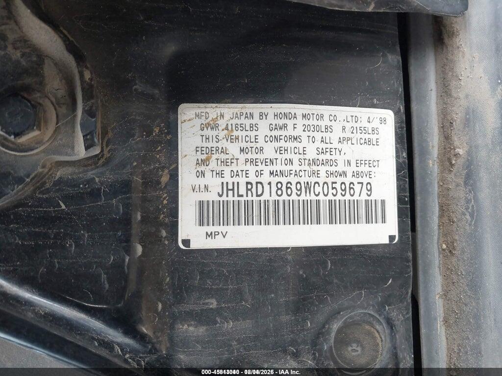 JHLRD1869WC059679 1998 HONDA CR-V photo no. 9