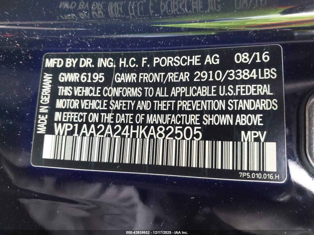 WP1AA2A24HKA82505 2017 PORSCHE CAYENNE photo no. 9