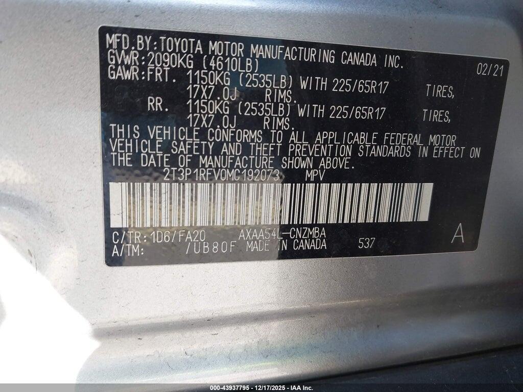 2T3P1RFV0MC192073 2021 TOYOTA RAV4 photo no. 9