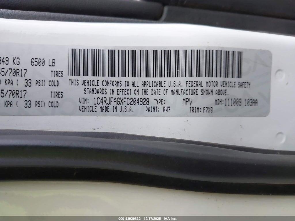 1C4RJFAGXFC204928 2015 JEEP GRAND CHEROKEE photo no. 9