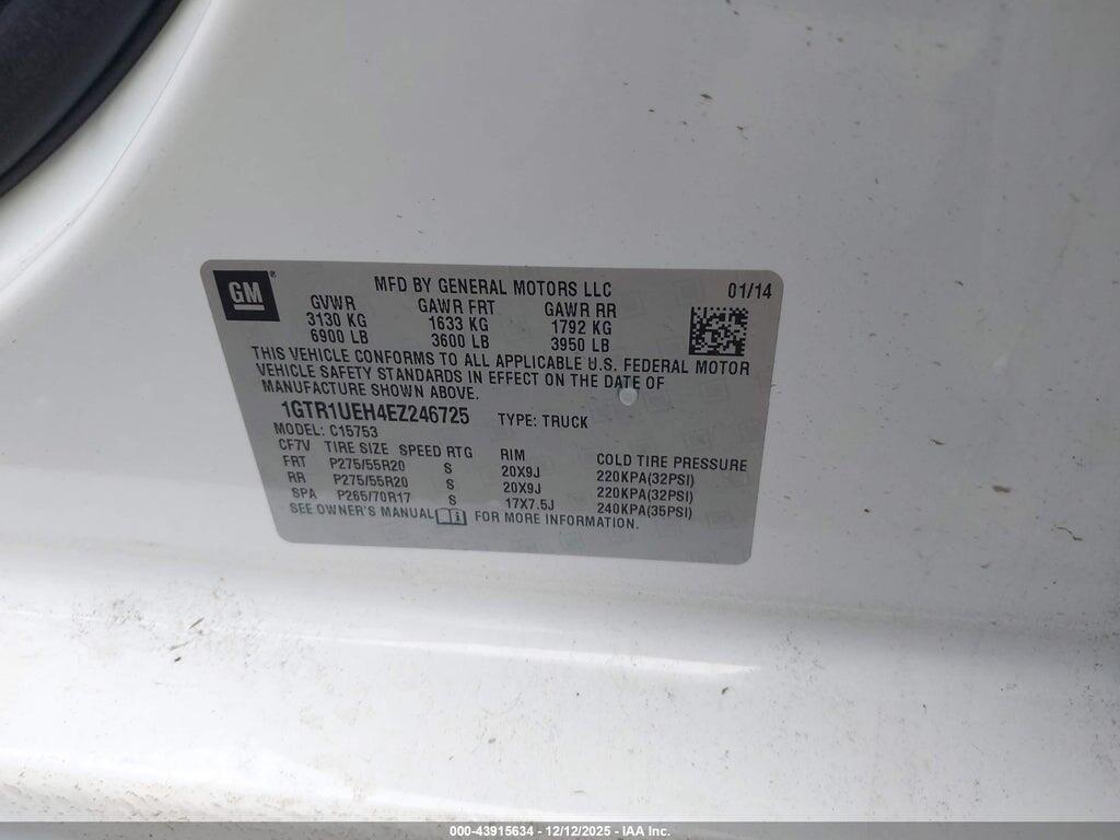 1GTR1UEH4EZ246725 2014 GMC SIERRA 1500 photo no. 9