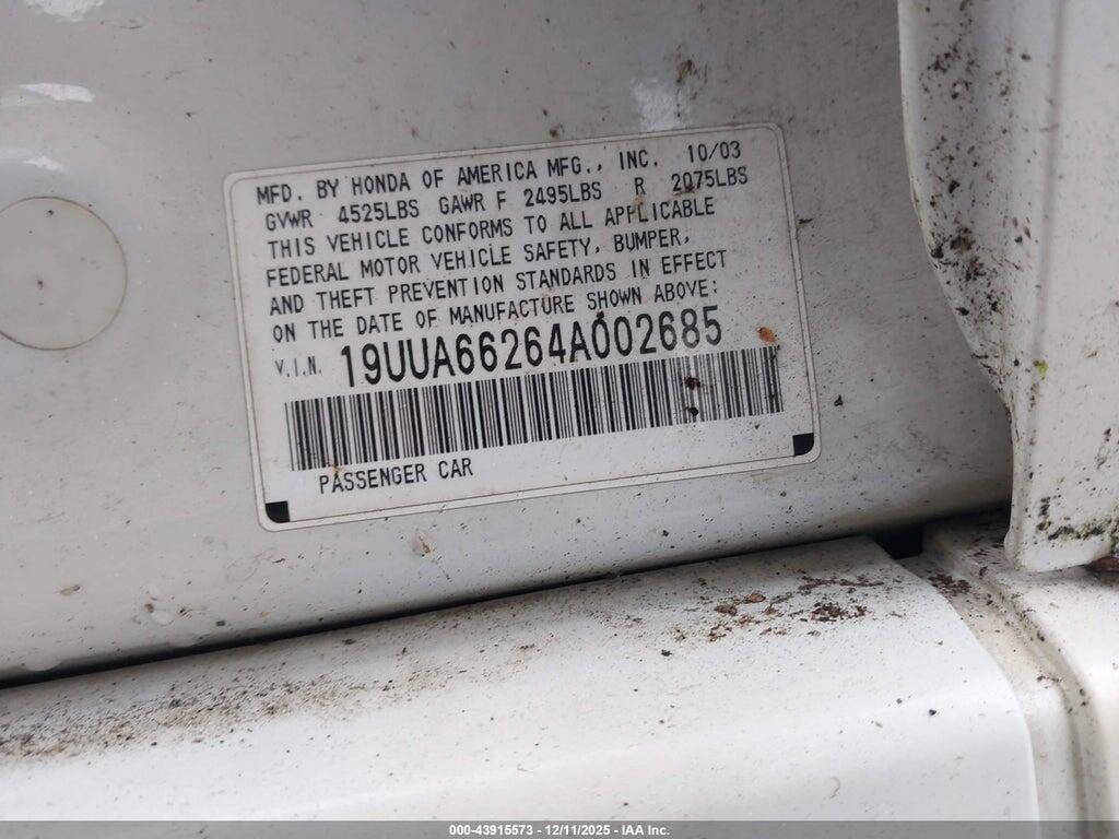 19UUA66264A002685 2004 ACURA TL photo no. 9