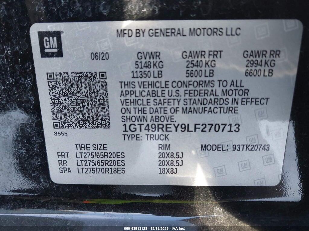1GT49REY9LF270713 2020 GMC SIERRA 2500HD photo no. 8