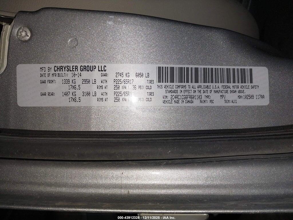 2C4RC1CG6FR601103 2015 CHRYSLER TOWN & COUNTRY photo no. 9
