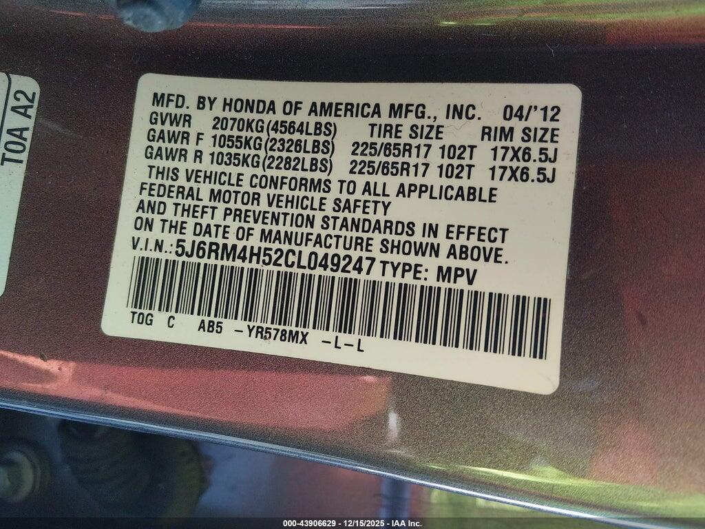 5J6RM4H52CL049247 2012 HONDA CR-V photo no. 9