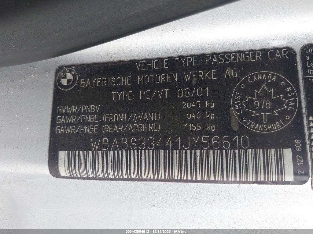 WBABS33441JY56610 2001 BMW 325CI photo no. 9