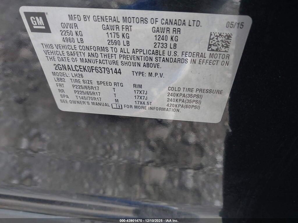 2GNALCEK0F6379144 2015 CHEVROLET EQUINOX photo no. 9