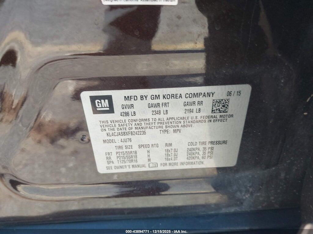 KL4CJASBXFB242235 2015 BUICK ENCORE photo no. 9