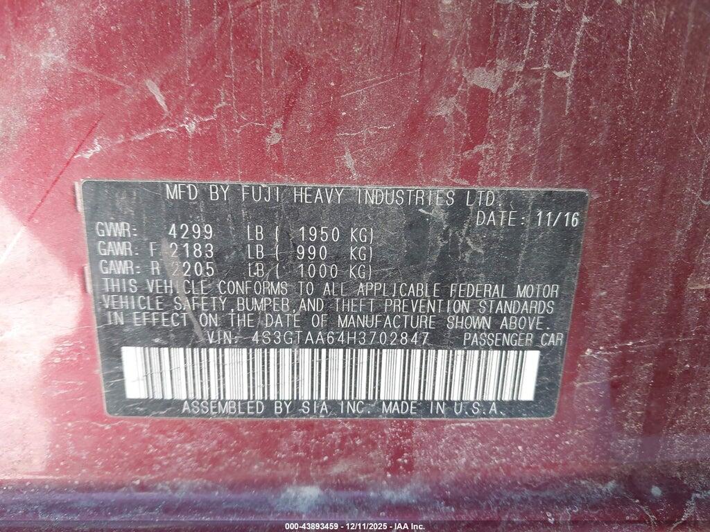 4S3GTAA64H3702847 2017 SUBARU IMPREZA photo no. 9