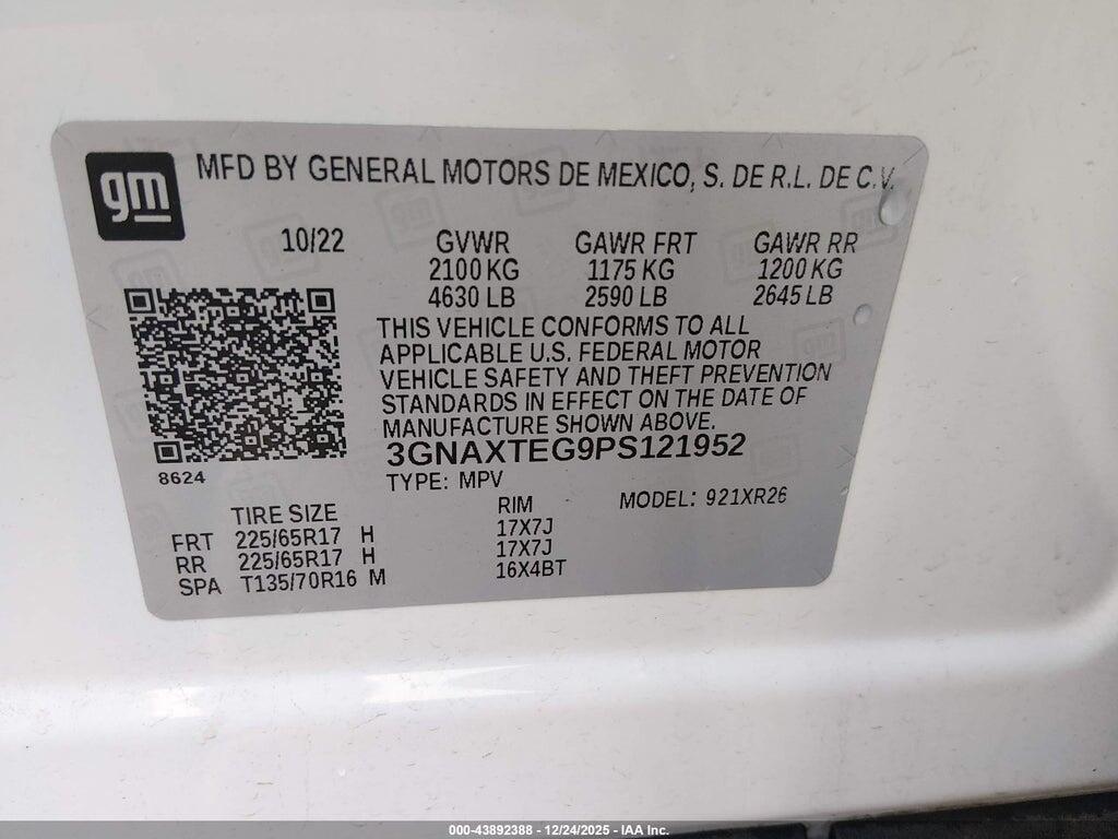 3GNAXTEG9PS121952 2023 CHEVROLET EQUINOX photo no. 9