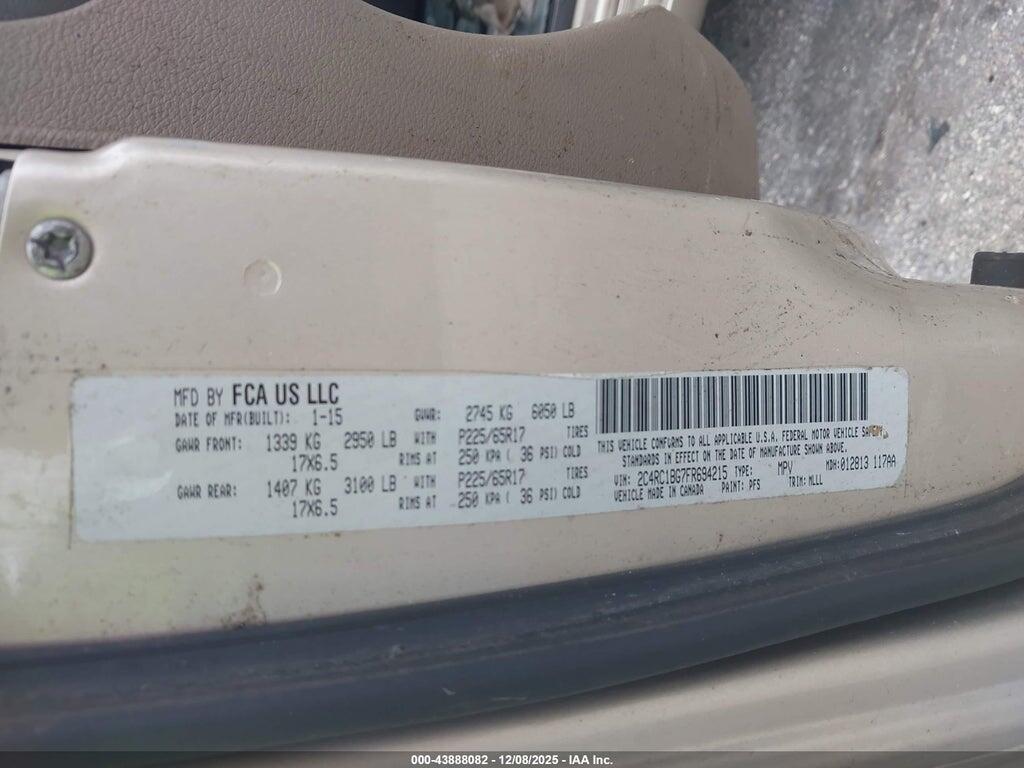 2C4RC1BG7FR694215 2015 CHRYSLER TOWN & COUNTRY photo no. 9
