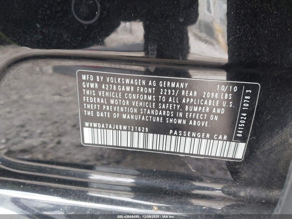 WVWDA7AJ6BW121629 2011 VOLKSWAGEN GOLF photo no. 9
