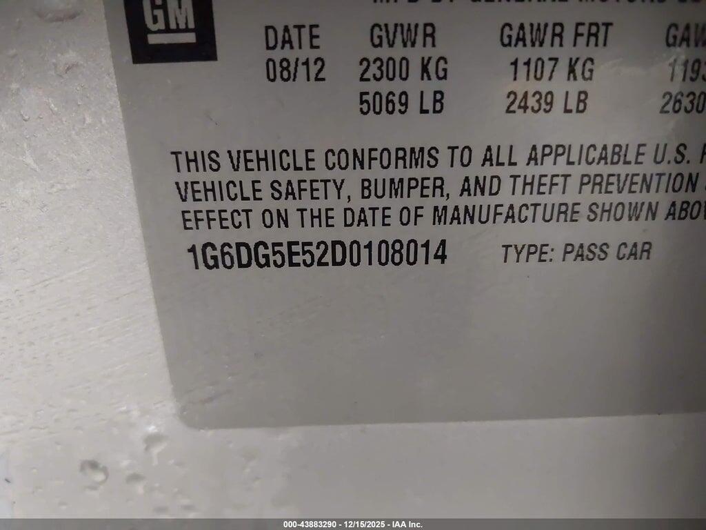 1G6DG5E52D0108014 2013 CADILLAC CTS photo no. 9