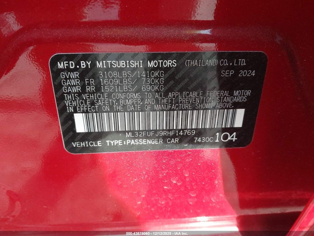 ML32FUFJ9RHF14769 2024 MITSUBISHI MIRAGE G4 photo no. 9