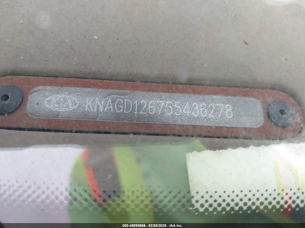 KNAGD126755436278 2005 KIA OPTIMA photo no. 9