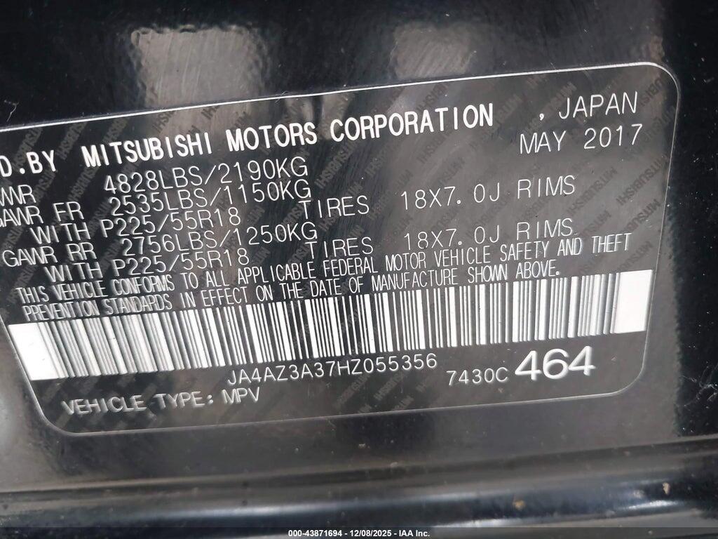 JA4AZ3A37HZ055356 2017 MITSUBISHI OUTLANDER photo no. 9