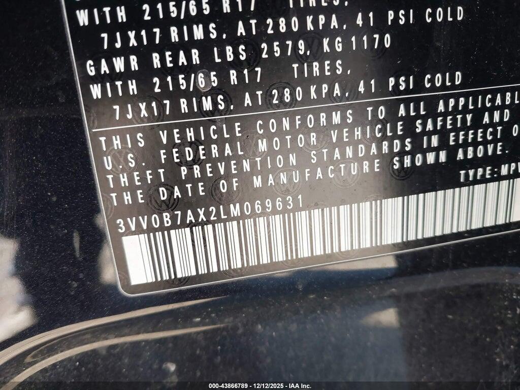 3VV0B7AX2LM069631 2020 VOLKSWAGEN TIGUAN photo no. 9