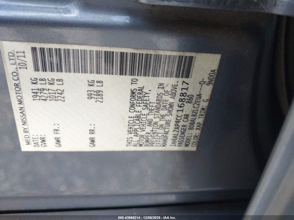 1N4AL2AP4CC168817 2012 NISSAN ALTIMA photo no. 9