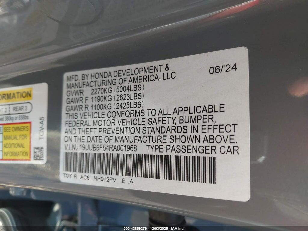 19UUB6F54RA001968 2024 ACURA TLX photo no. 9