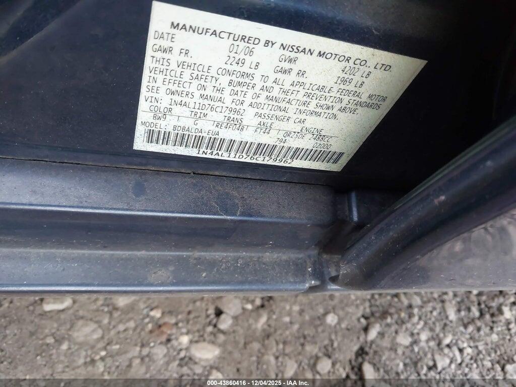 1N4AL11D76C179962 2006 NISSAN ALTIMA photo no. 9