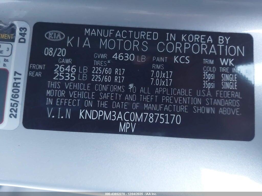KNDPM3AC0M7875170 2021 KIA SPORTAGE photo no. 9