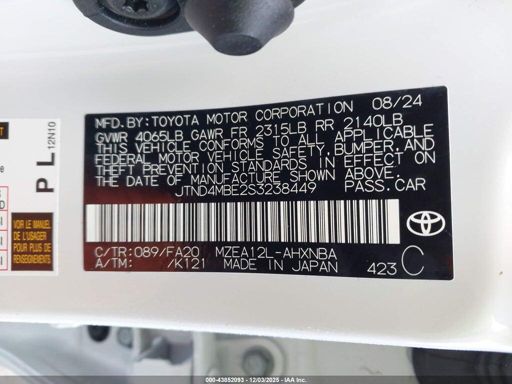 JTND4MBE2S3238449 2025 TOYOTA COROLLA photo no. 9