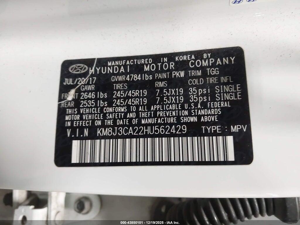 KM8J3CA22HU562429 2017 HYUNDAI TUCSON photo no. 9