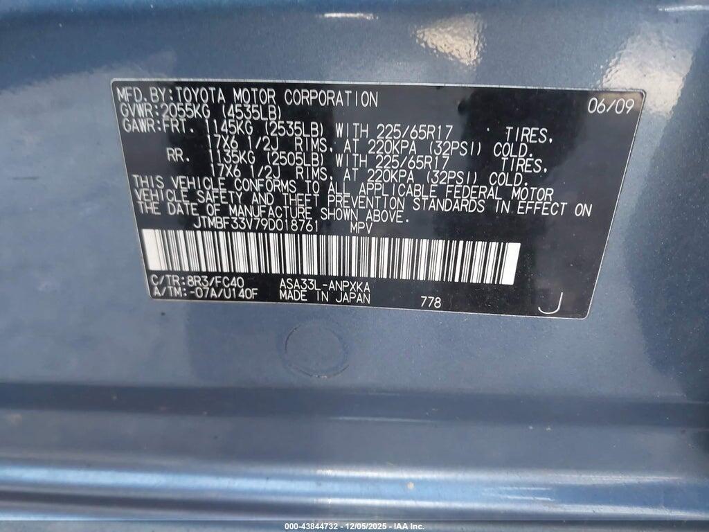 JTMBF33V79D018761 2009 TOYOTA RAV4 photo no. 9