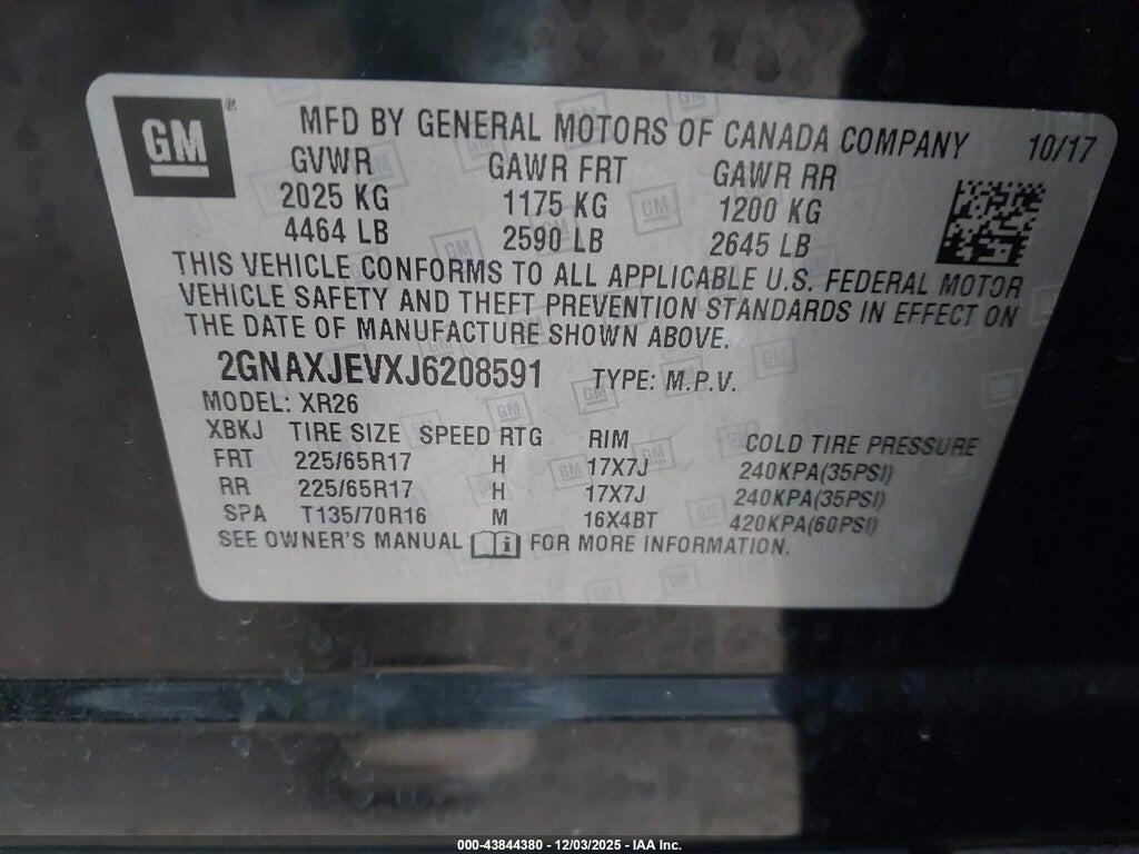 2GNAXJEVXJ6208591 2018 CHEVROLET EQUINOX photo no. 9