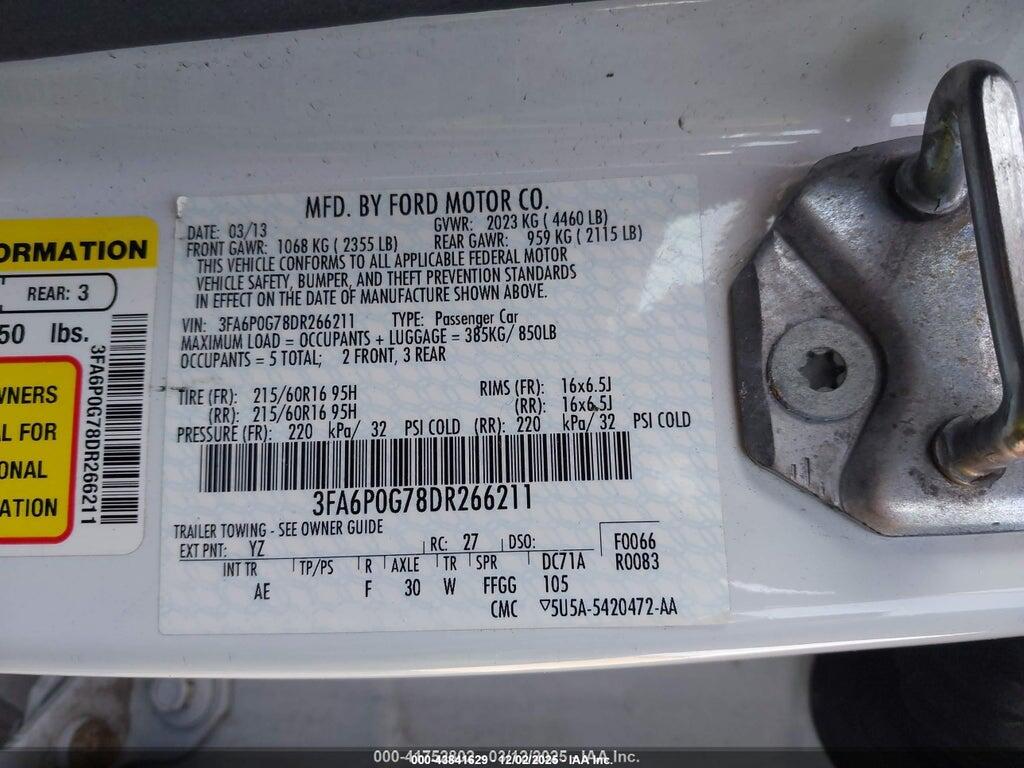 3FA6P0G78DR266211 2013 FORD FUSION photo no. 9