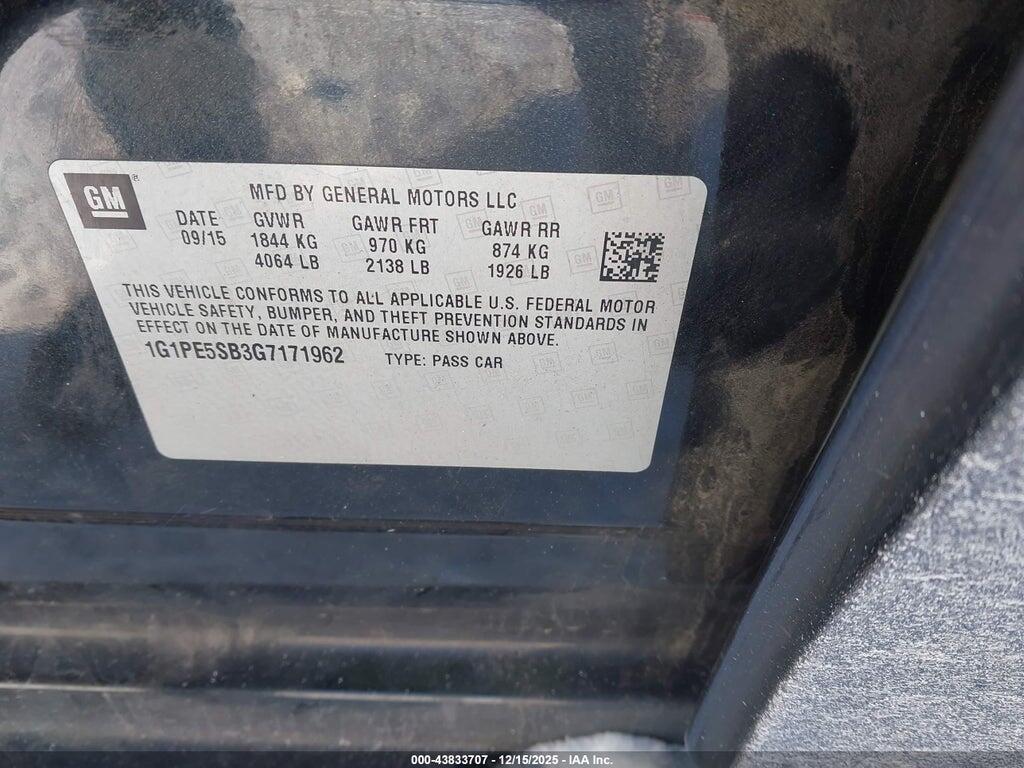 1G1PE5SB3G7171962 2016 CHEVROLET CRUZE LIMITED photo no. 9