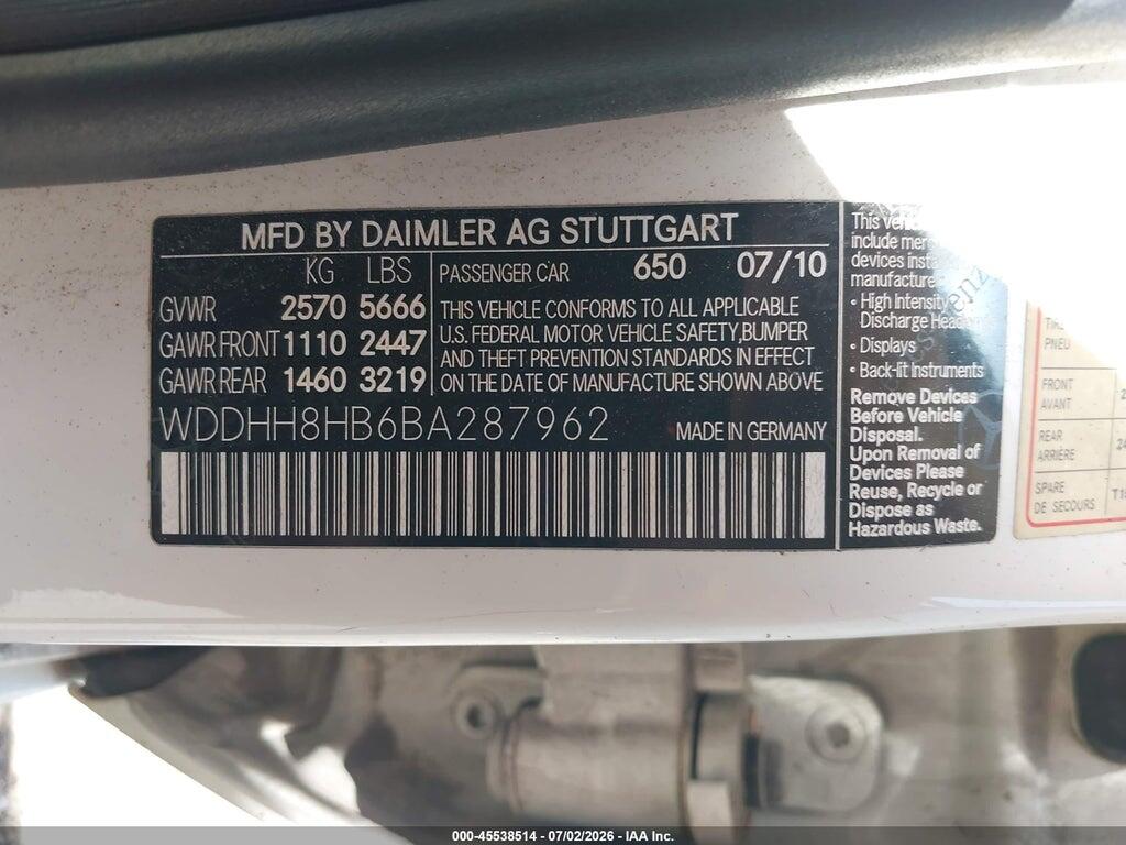 WDDHH8HB6BA287962 2011 MERCEDES-BENZ E 350 photo no. 9