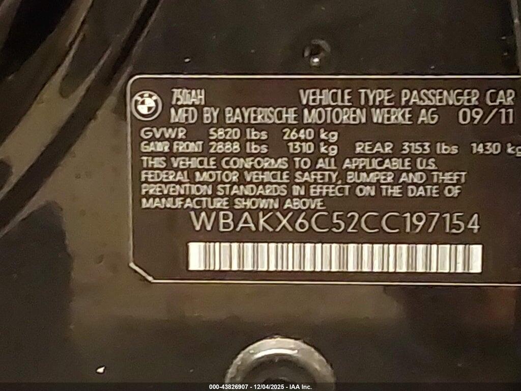 WBAKX6C52CC197154 2012 BMW ACTIVEHYBRID 750 photo no. 9