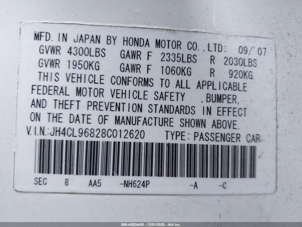 JH4CL96828C012620 2008 ACURA TSX photo no. 9