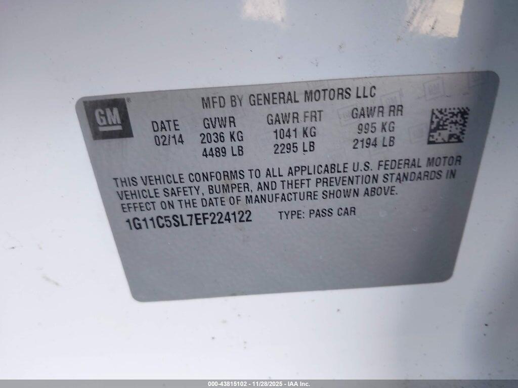 1G11C5SL7EF224122 2014 CHEVROLET MALIBU photo no. 9