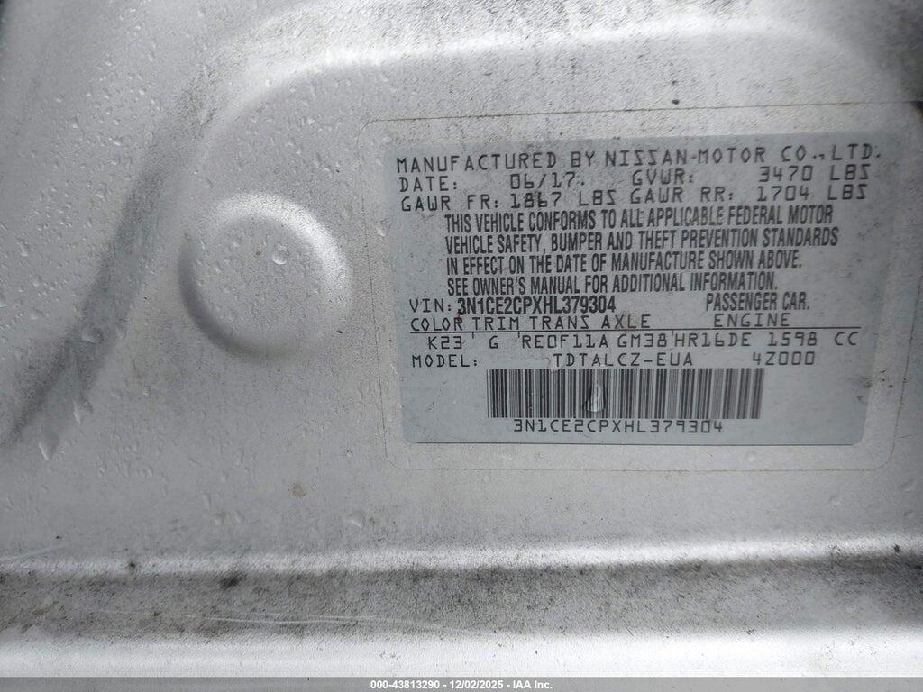 3N1CE2CPXHL379304 2017 NISSAN VERSA NOTE photo no. 9