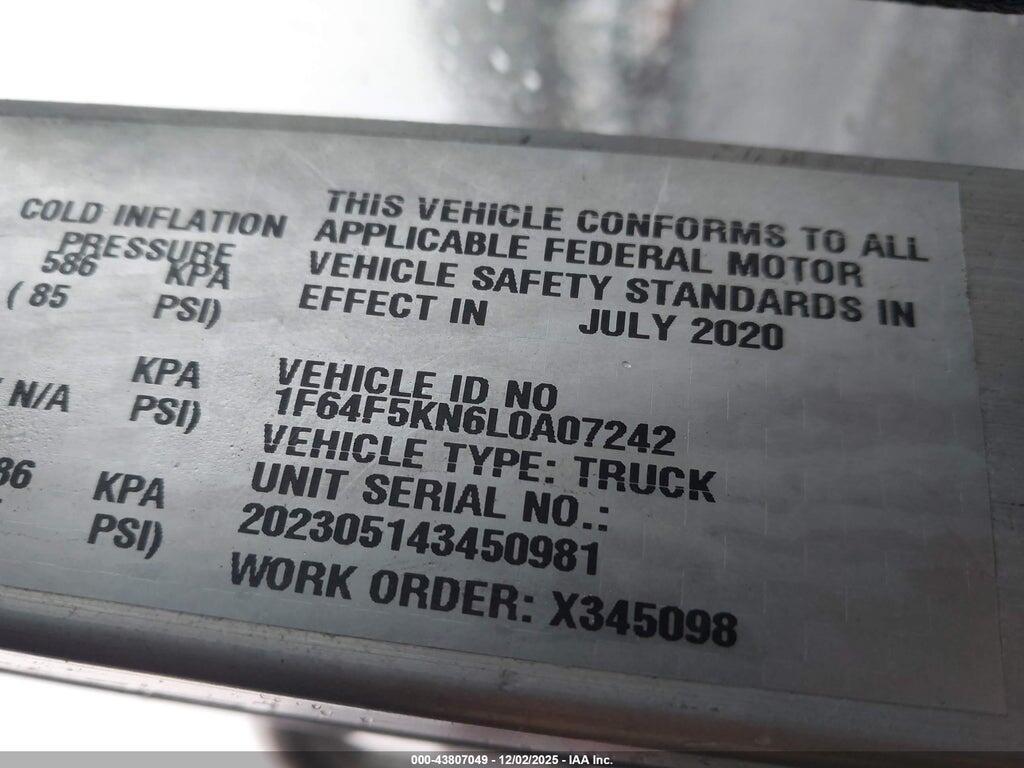 1F64F5KN6L0A07242 2020 FORD F-59 COMMERCIAL STRIPPED photo no. 8
