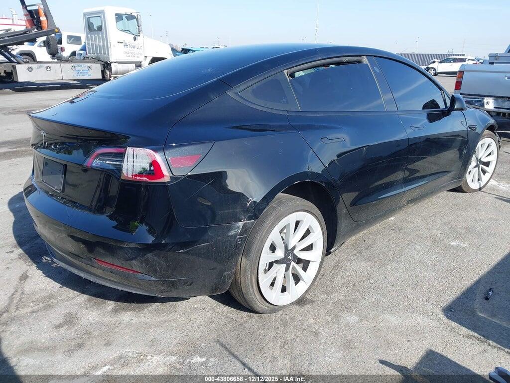 5YJ3E1EA4NF186754 2022 TESLA MODEL 3 photo no. 4