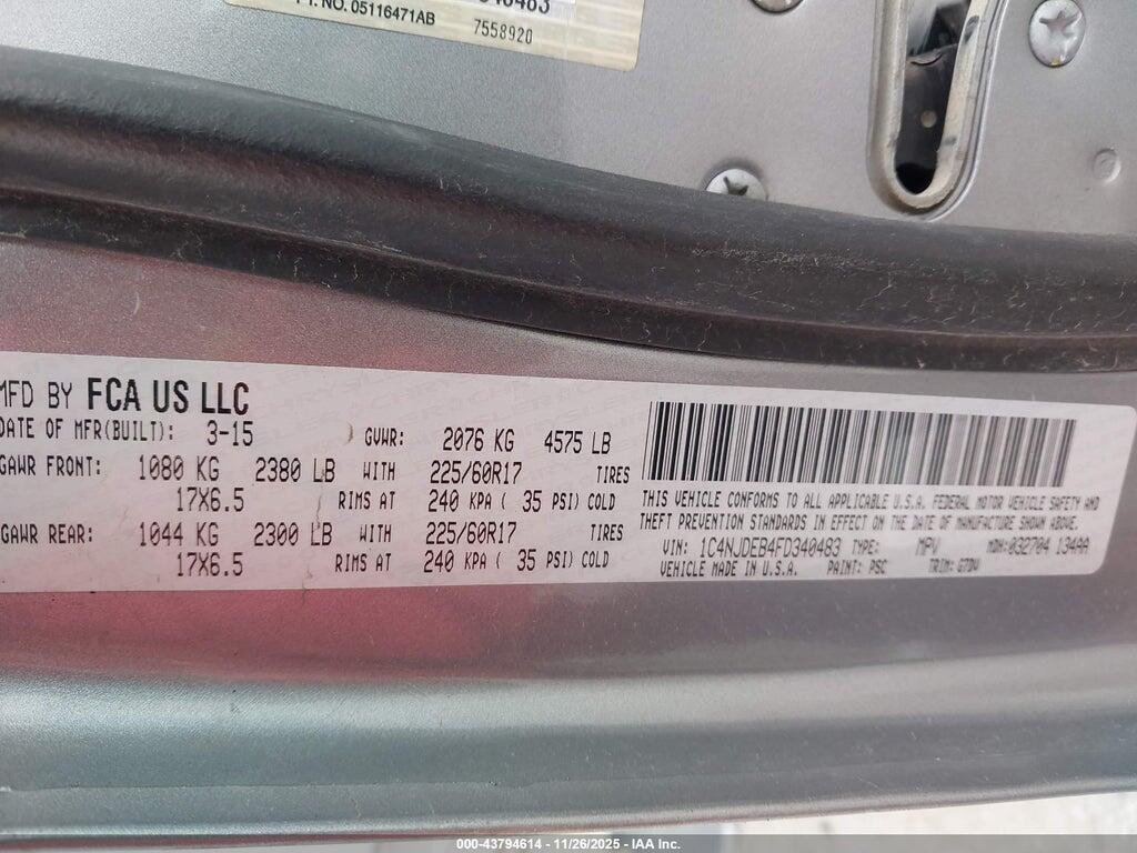 1C4NJDEB4FD340483 2015 JEEP COMPASS photo no. 9