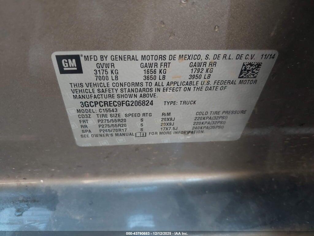 3GCPCREC9FG206824 2015 CHEVROLET SILVERADO 1500 photo no. 9