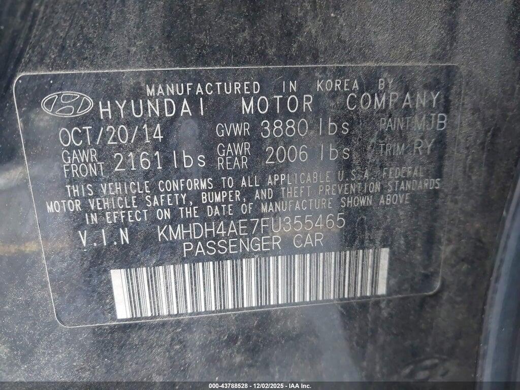 KMHDH4AE7FU355465 2015 HYUNDAI ELANTRA photo no. 9