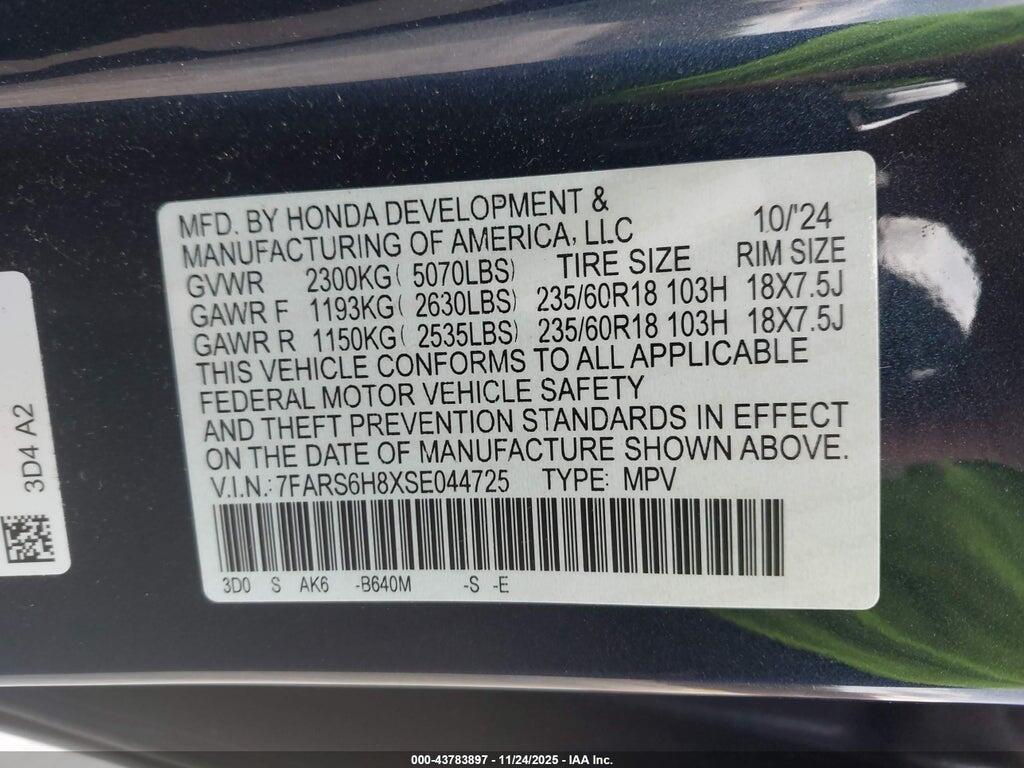 7FARS6H8XSE044725 2025 HONDA CR-V HYBRID photo no. 9